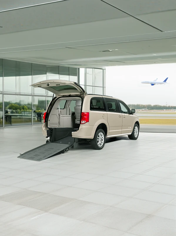 handicap shutter van in white parked in a lot